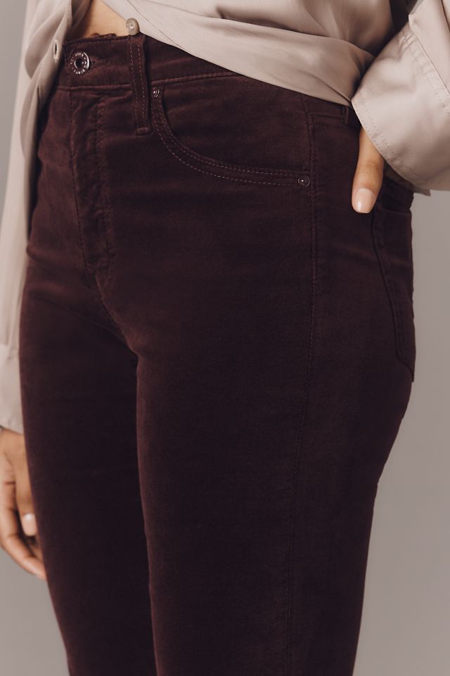 AG Farrah Velvet Mid-Rise Boot-Cut Jeans #2