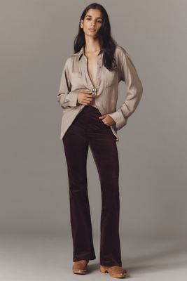 AG Farrah Velvet Mid-Rise Boot-Cut Jeans