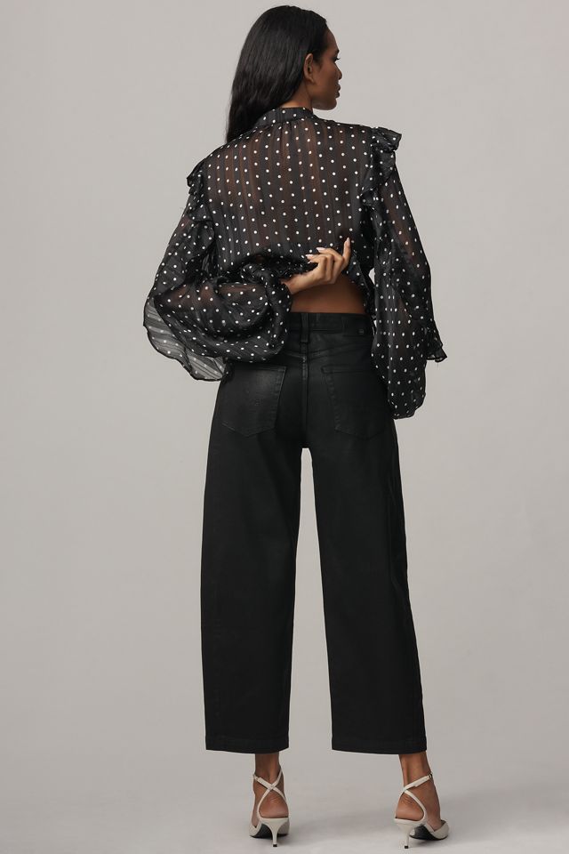 AG Coated Hattie High-Rise Tapered Crop Jeans #3