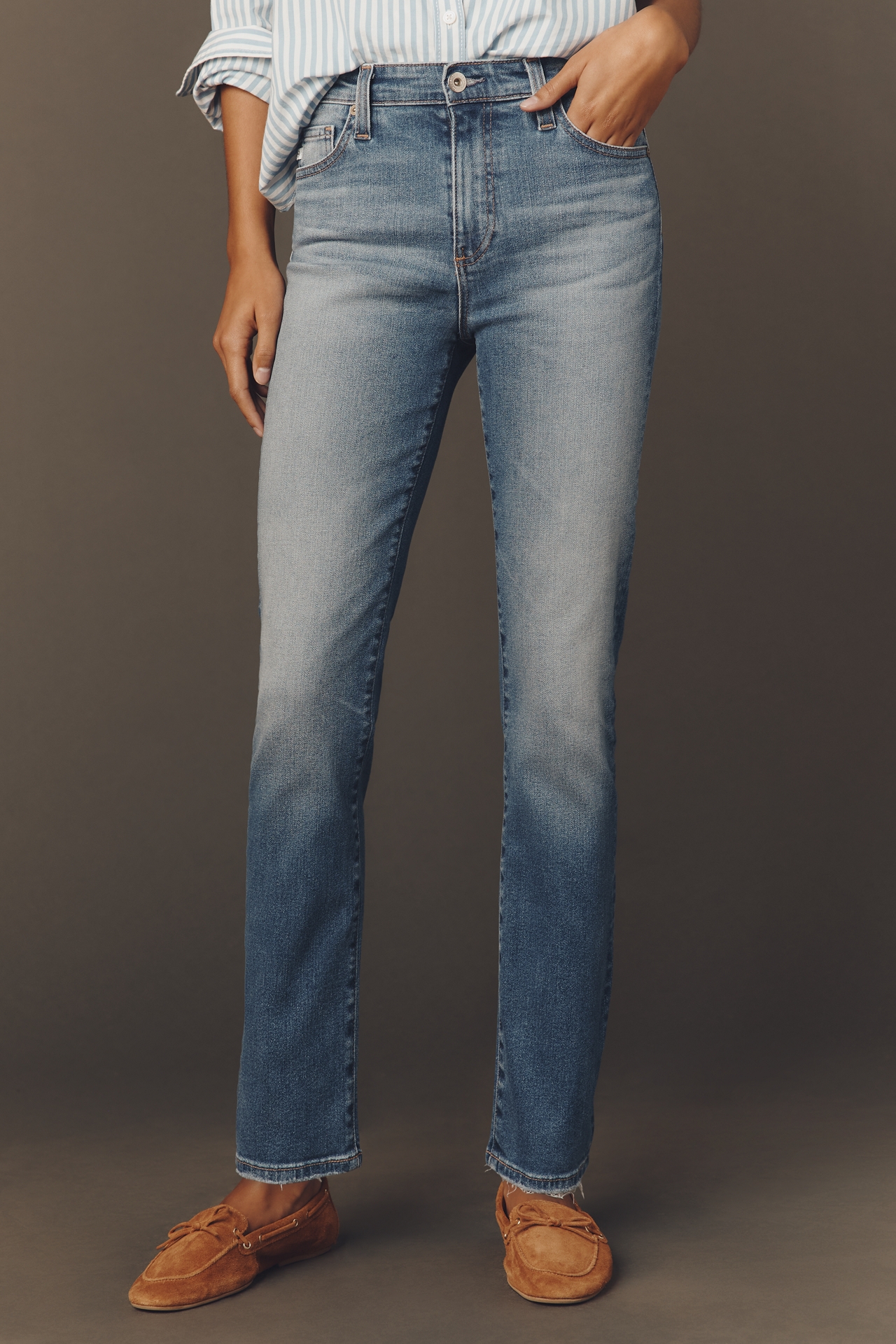 AG Mari Mid-Rise Straight-Leg Jeans