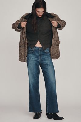 AG Saige Mid-Rise Crop Wide-Leg Jeans