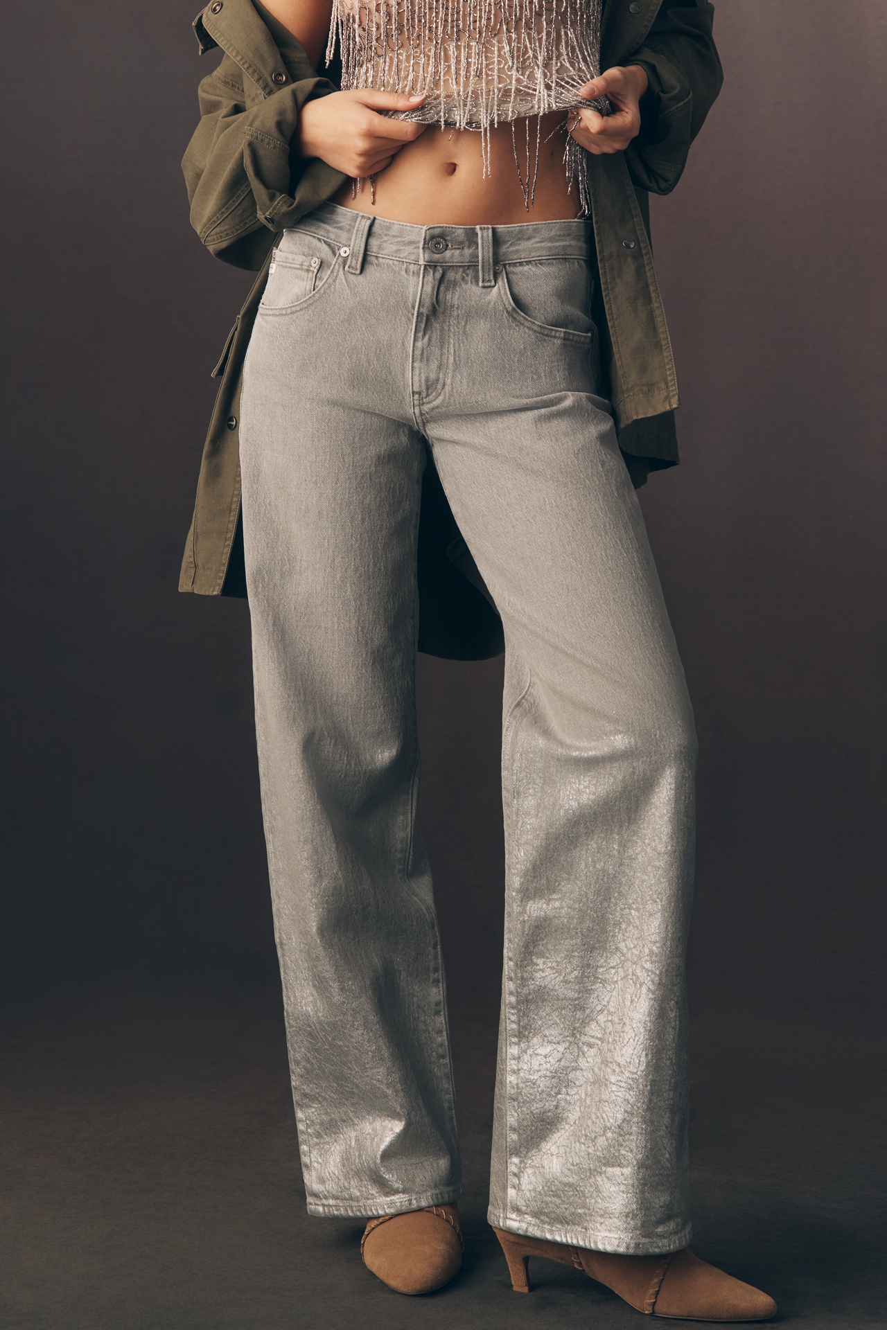 AG Adria Low-Rise Wide-Leg Jeans