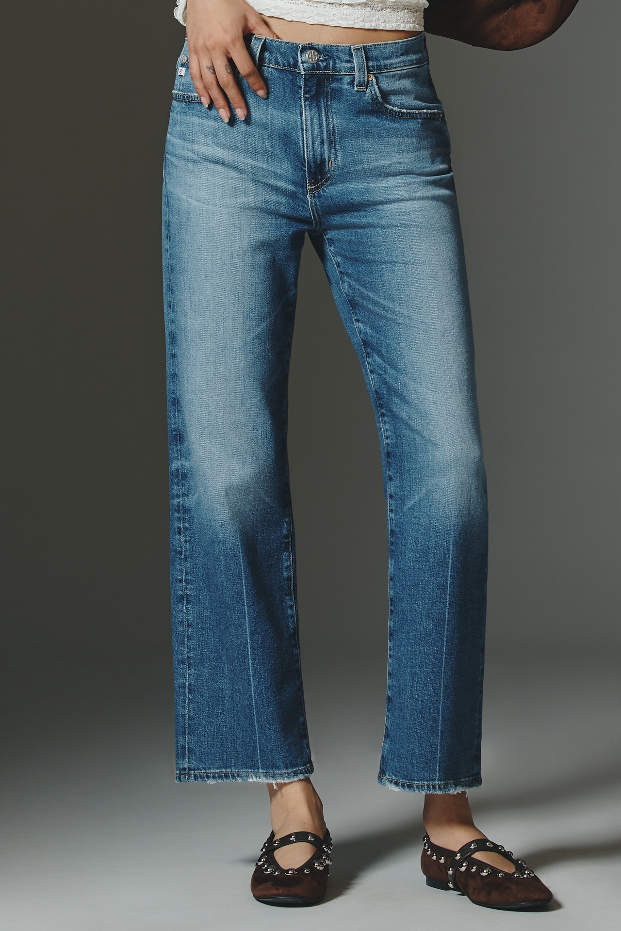 AG Brinley High Rise Crop Straight Leg Jeans