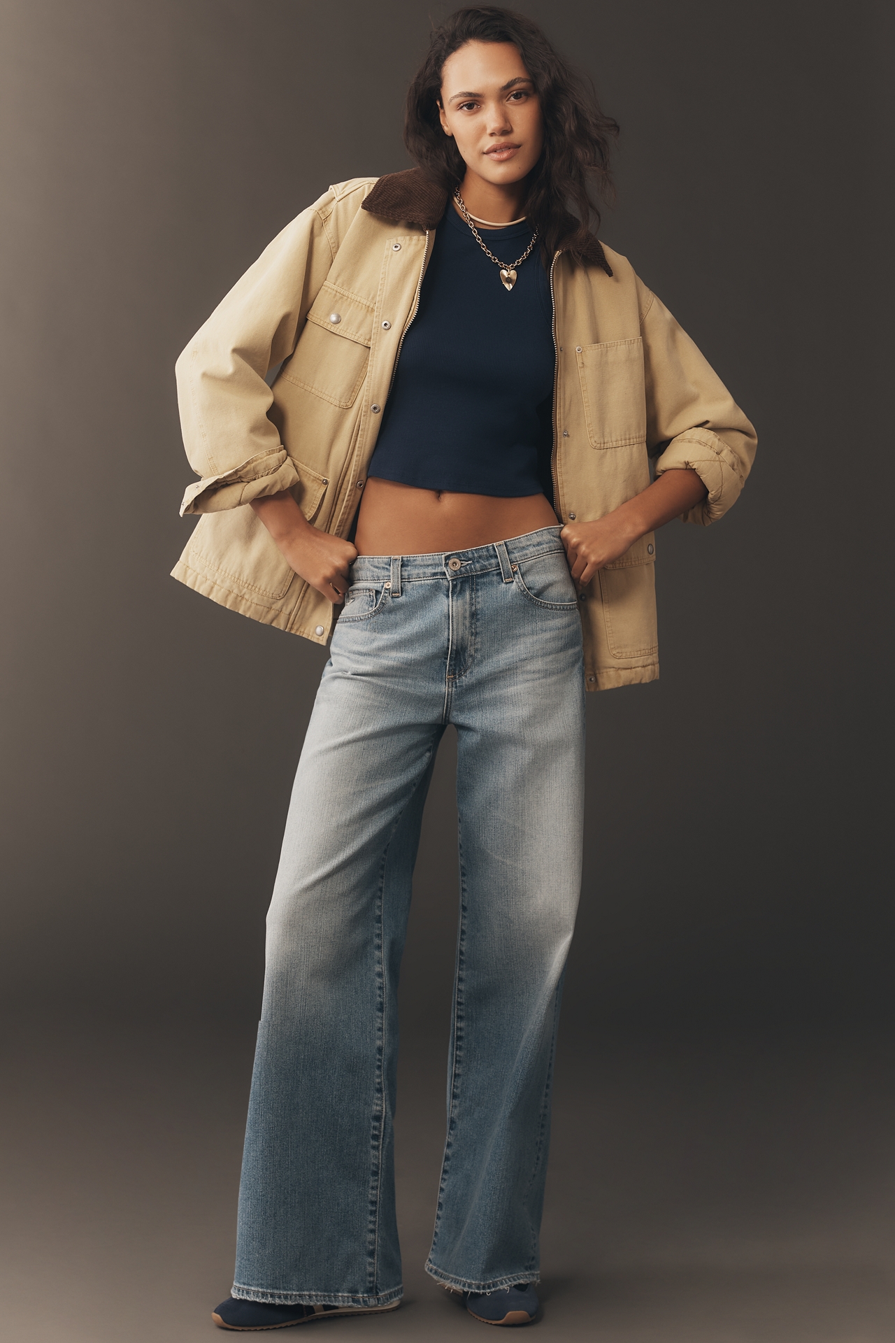 AG Saige Mid-Rise Wide-Leg Jeans