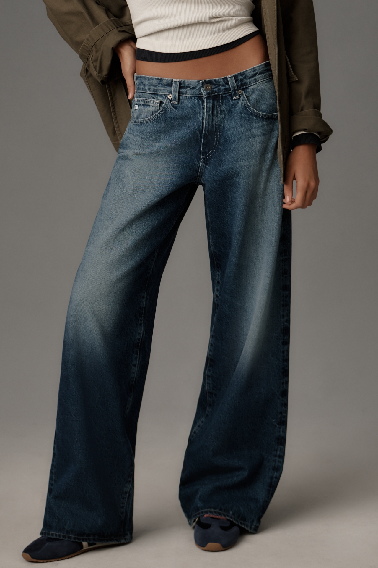 AG Adria Low-Rise Wide-Leg Jeans
