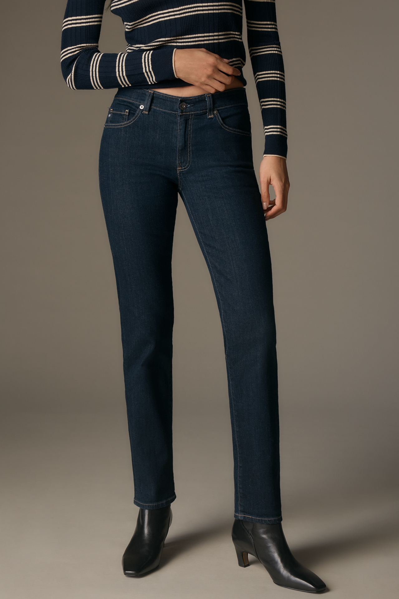 AG Sandra Low-Rise Straight-Leg Jeans