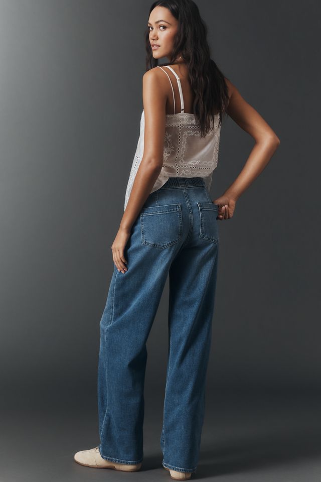 AG Adria High Rise Drawstring Wide Leg Jeans | Anthropologie