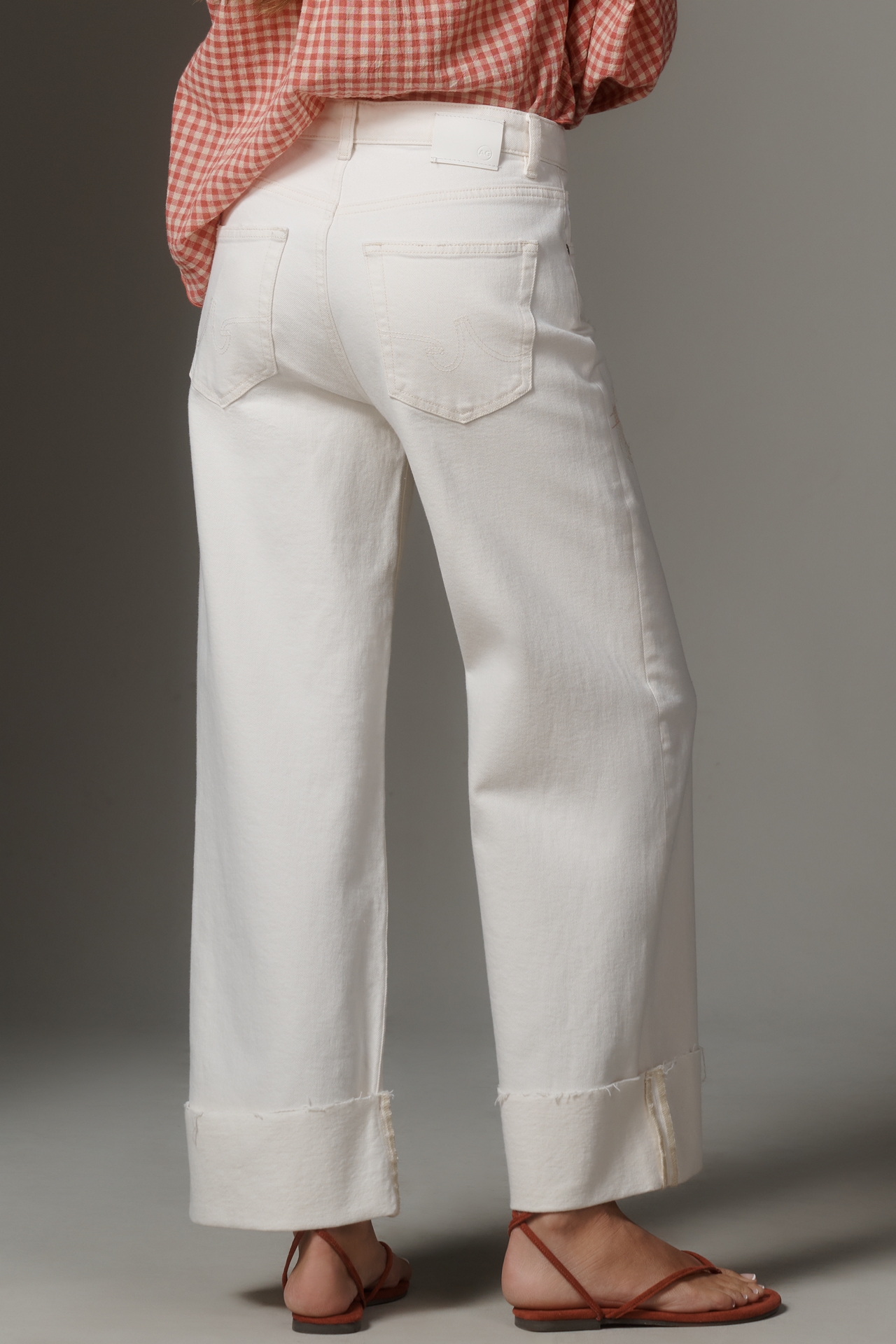 AG Saige High-Rise Cuffed Crop Wide-Leg Jeans