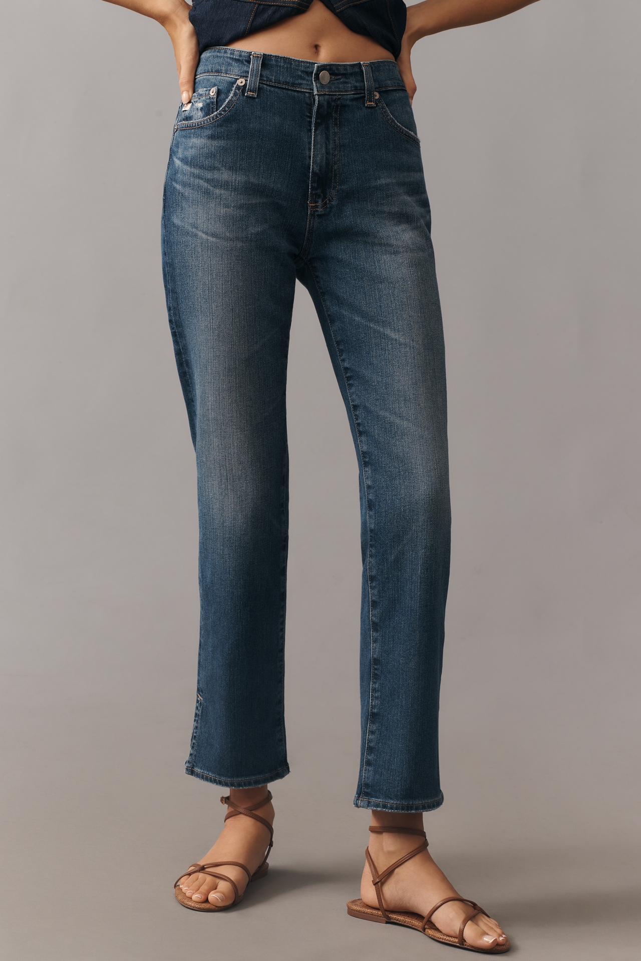 AG Mari Crop Mid-Rise Straight-Leg Jeans