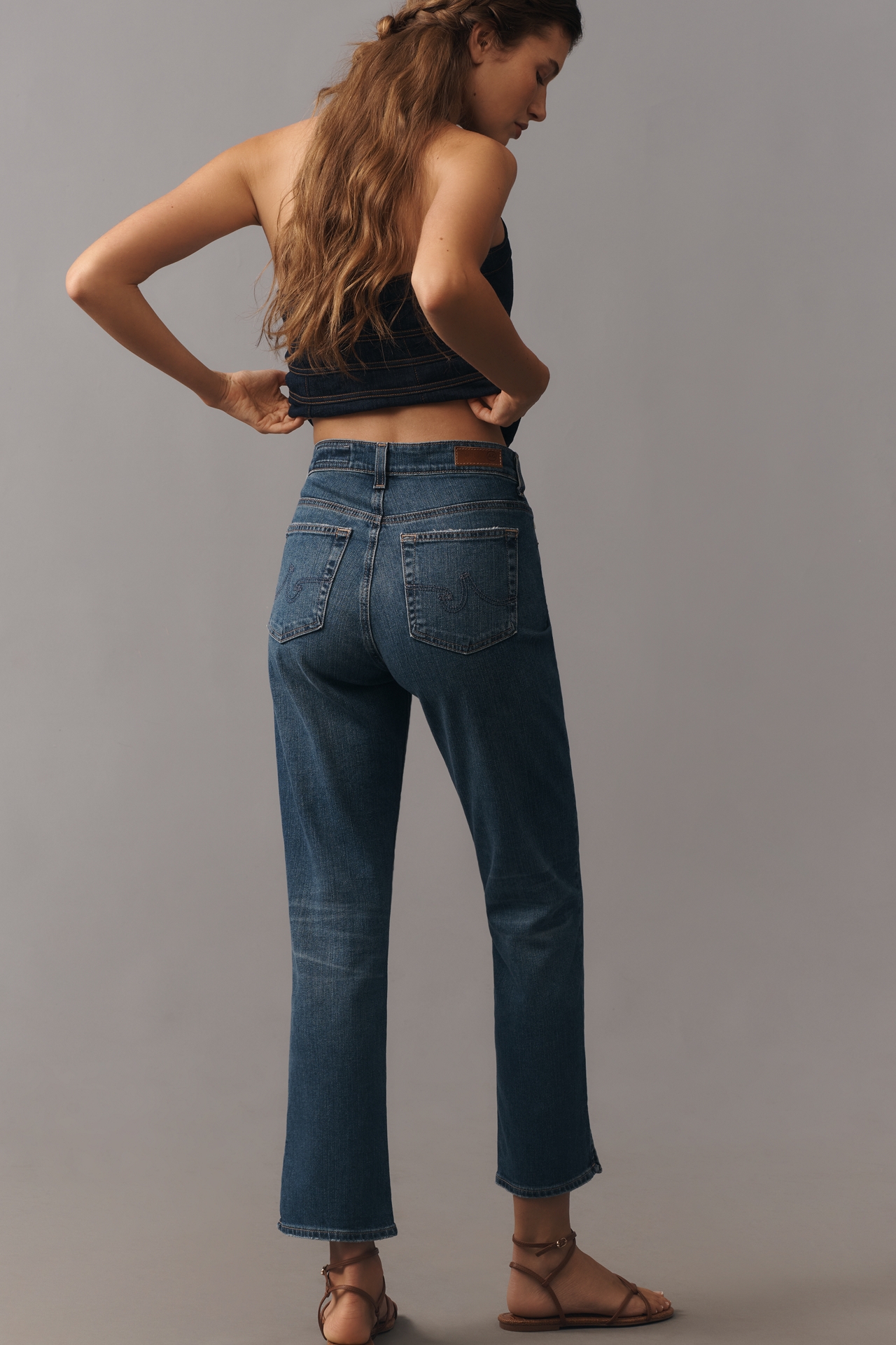 AG Mari Crop Mid-Rise Straight-Leg Jeans