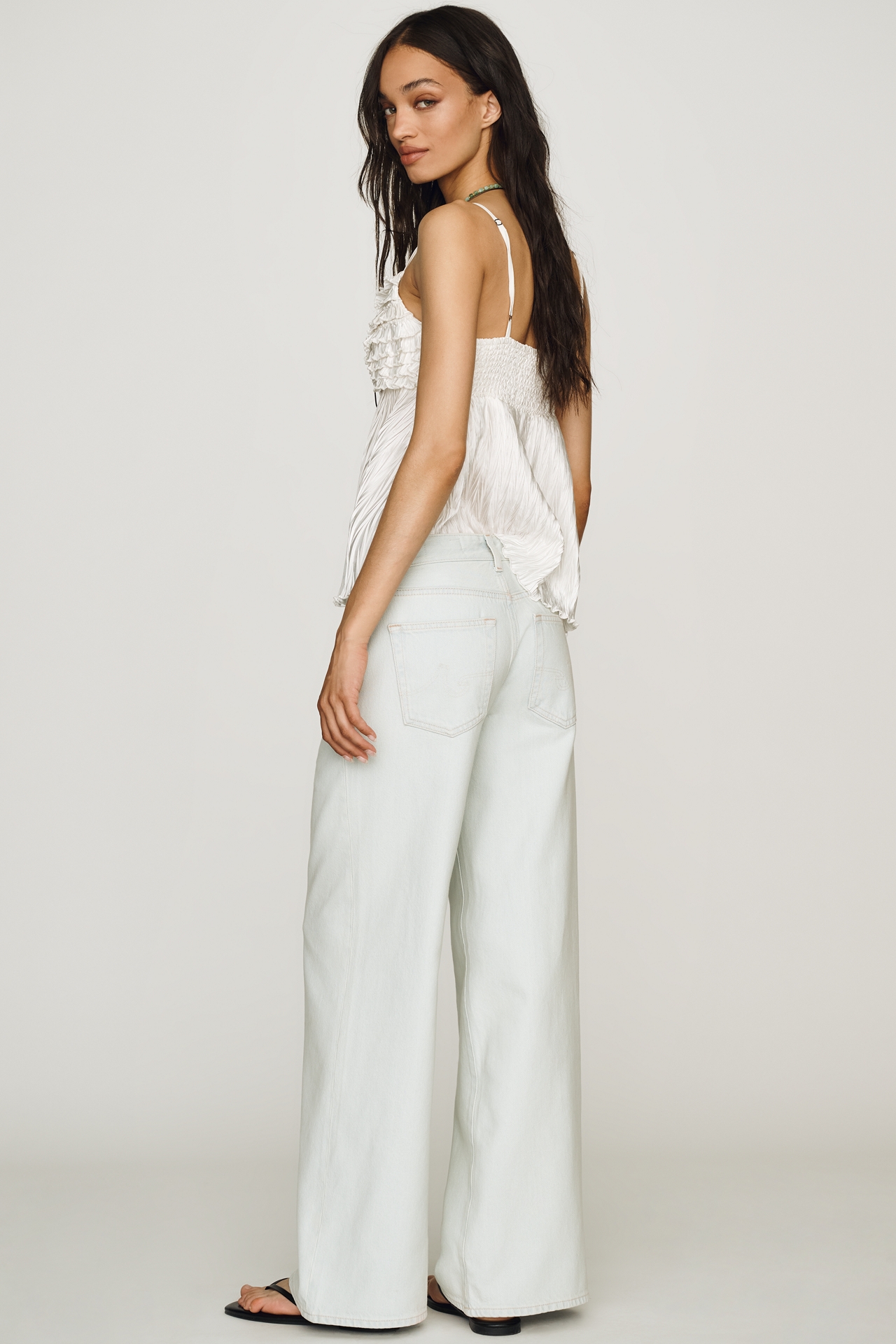 AG Saige Mid Rise Wide Leg Jeans
