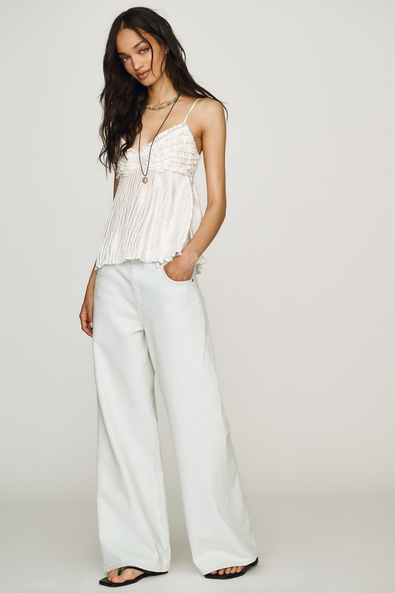 AG Saige Mid Rise Wide Leg Jeans