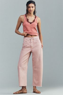 AG Hattie Cotton Crop High-Rise Tapered Jeans