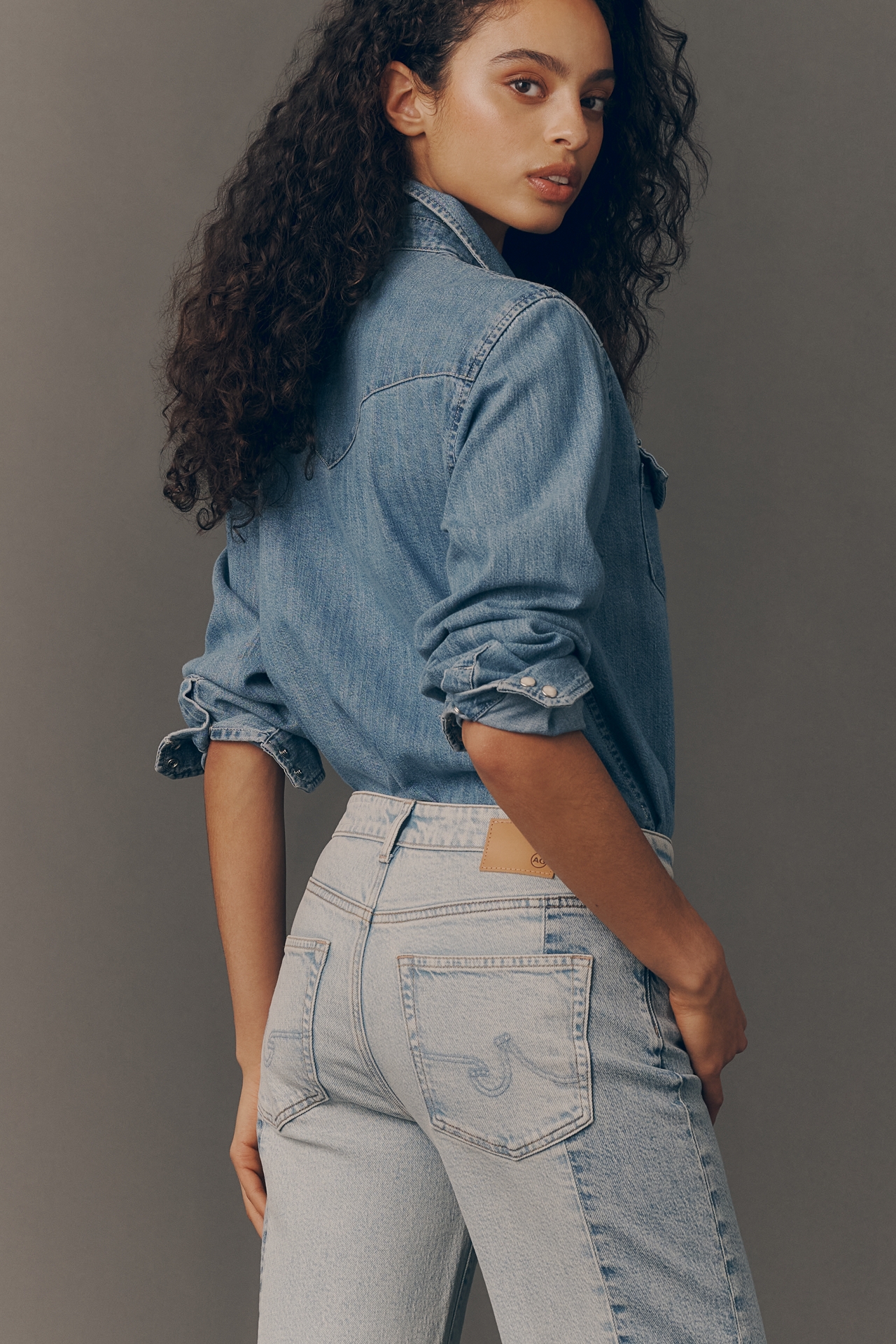 AG Saige Mid-Rise Wide-Leg Jeans