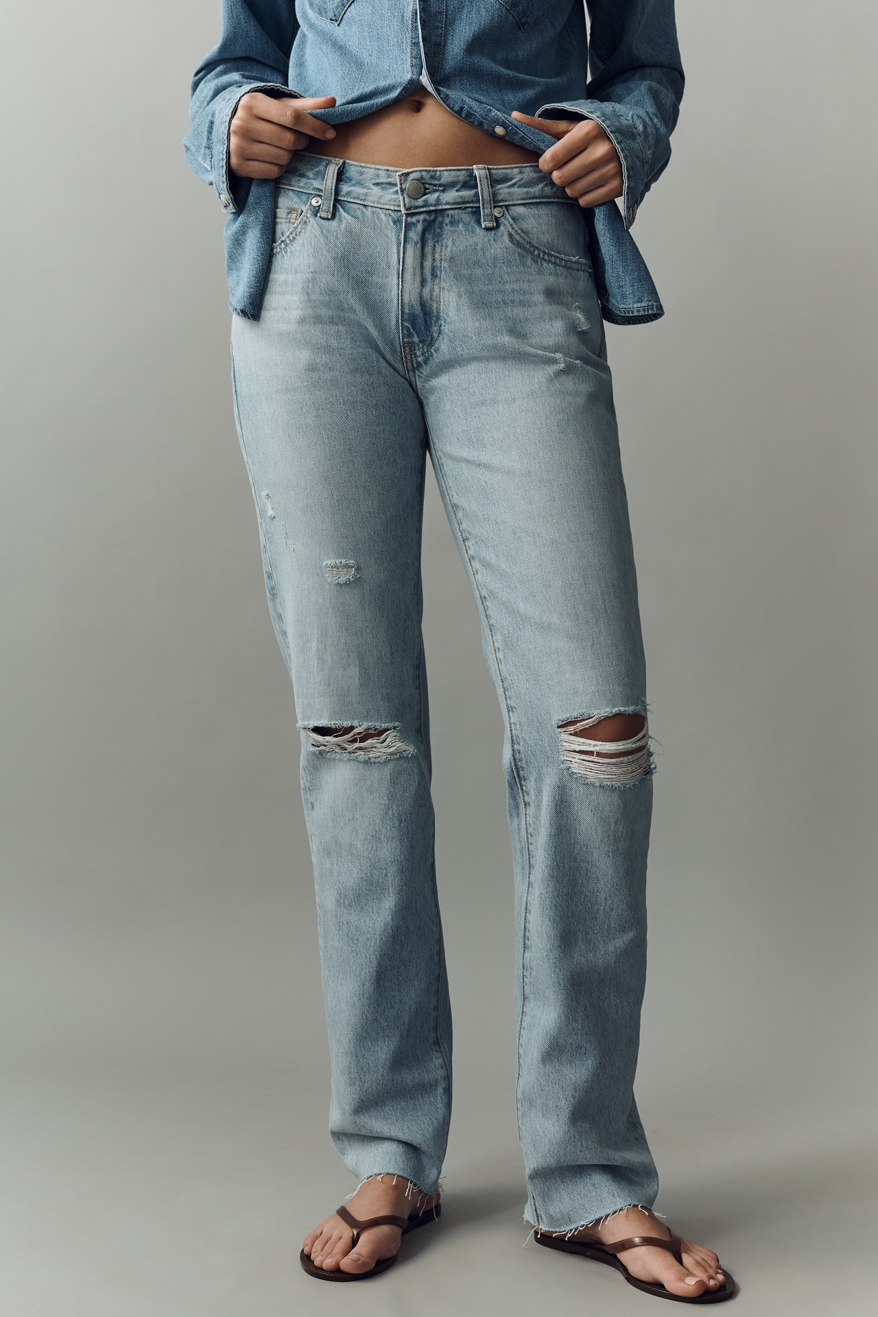 AG Sandra Low-Rise Straight-Leg Jeans