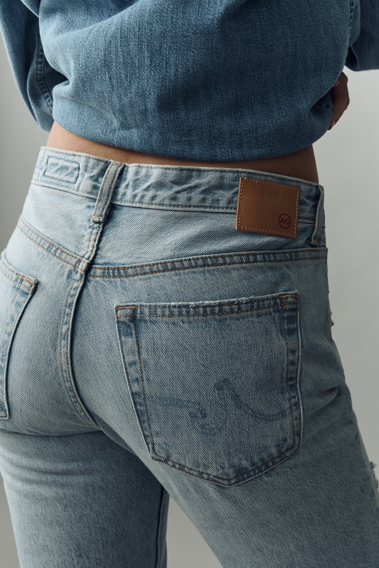 AG Sandra Low-Rise Straight-Leg Jeans