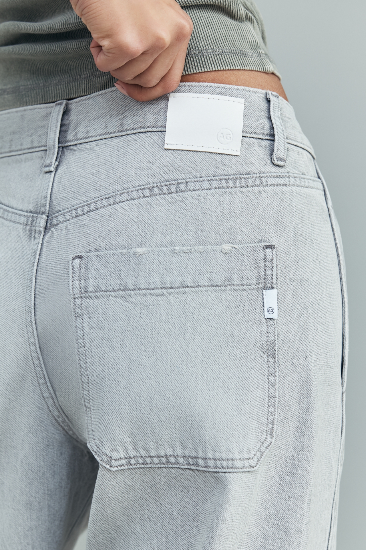 AG Cotton Mercer High-Rise Cuffed Tapered Jeans