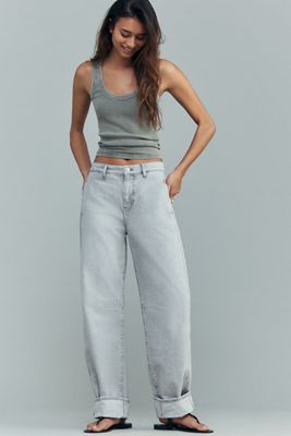 AG Cotton Mercer High-Rise Cuffed Tapered Jeans