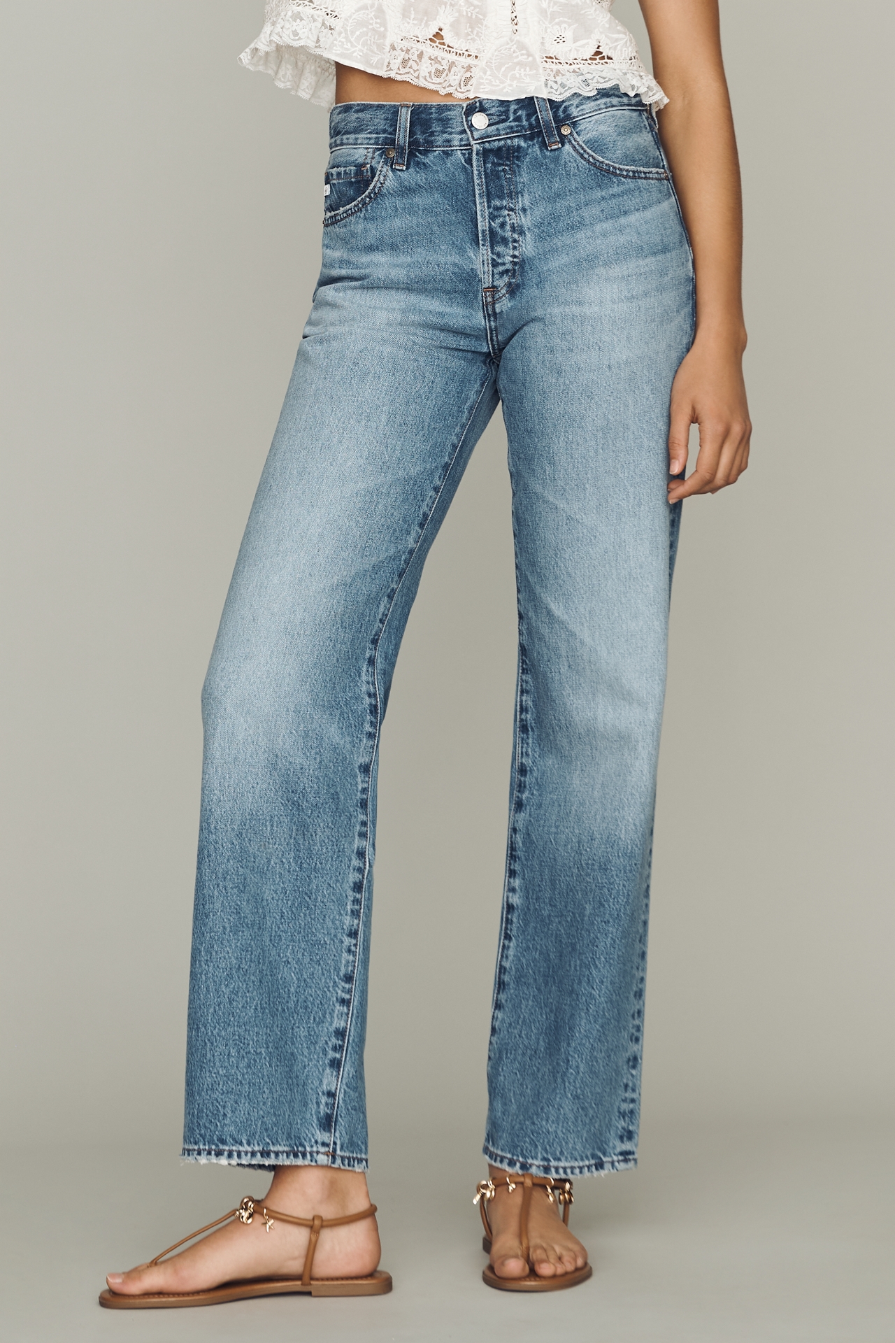 AG Sydney High-Rise Straight-Leg Jeans