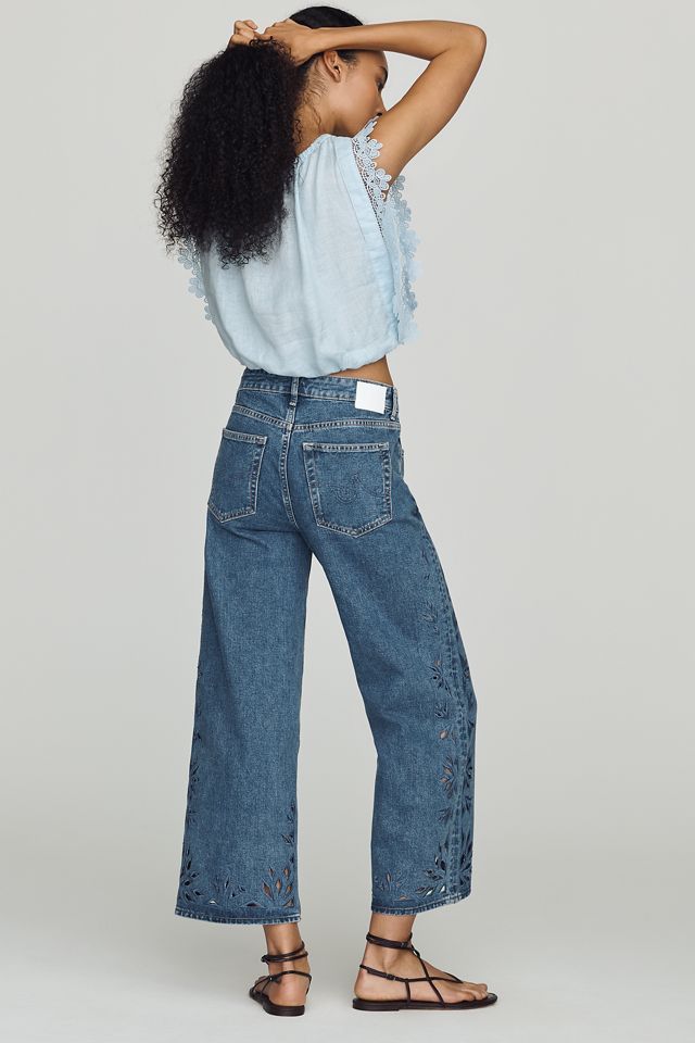 AG Saige Mid-Rise Crop Wide-Leg Jeans #3