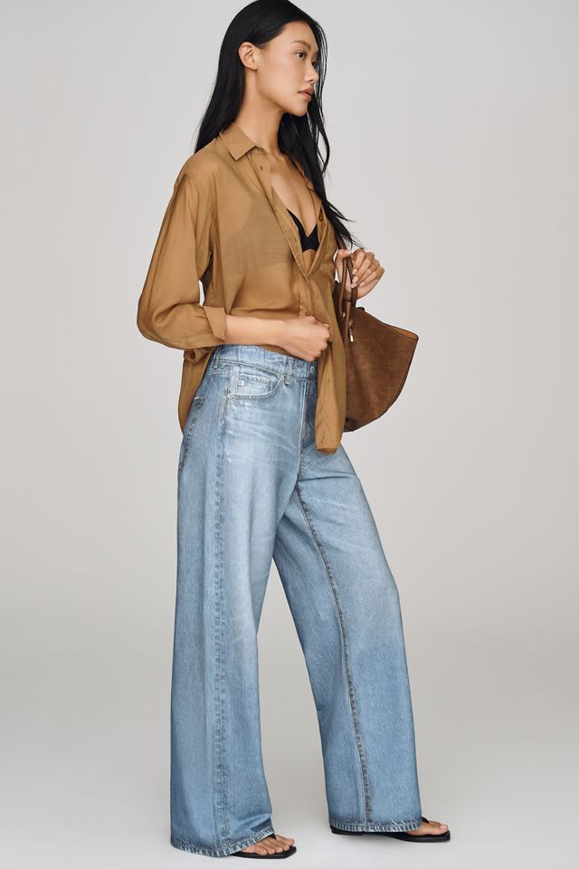 AG Adria Mid-Rise Wide-Leg Sweatpant Jeans #3
