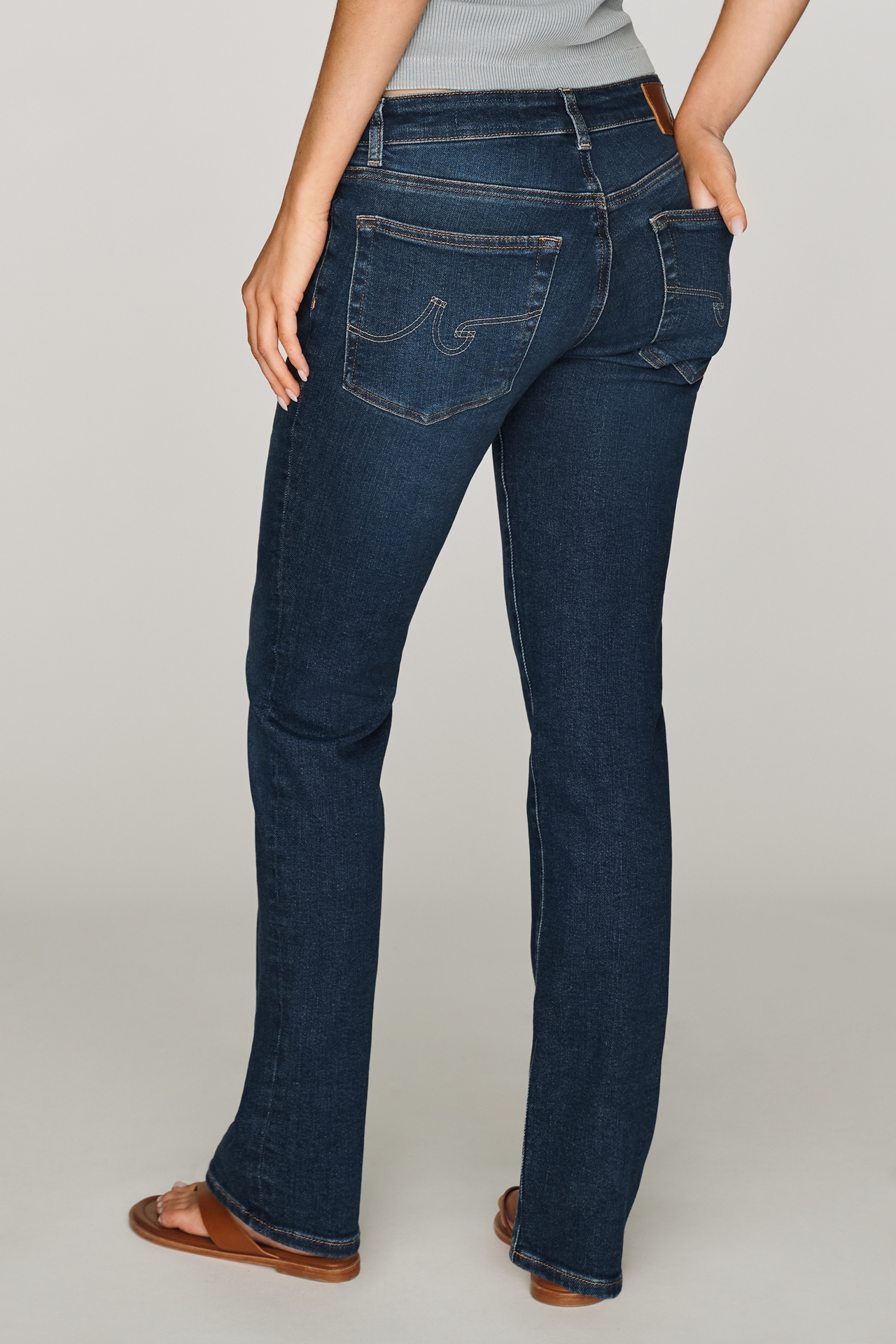 AG Sandra Low-Rise Straight-Leg Jeans