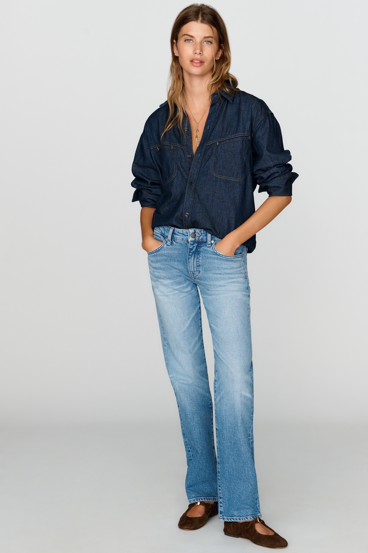 AG Jeans Sandra Low-Rise Straight-Leg