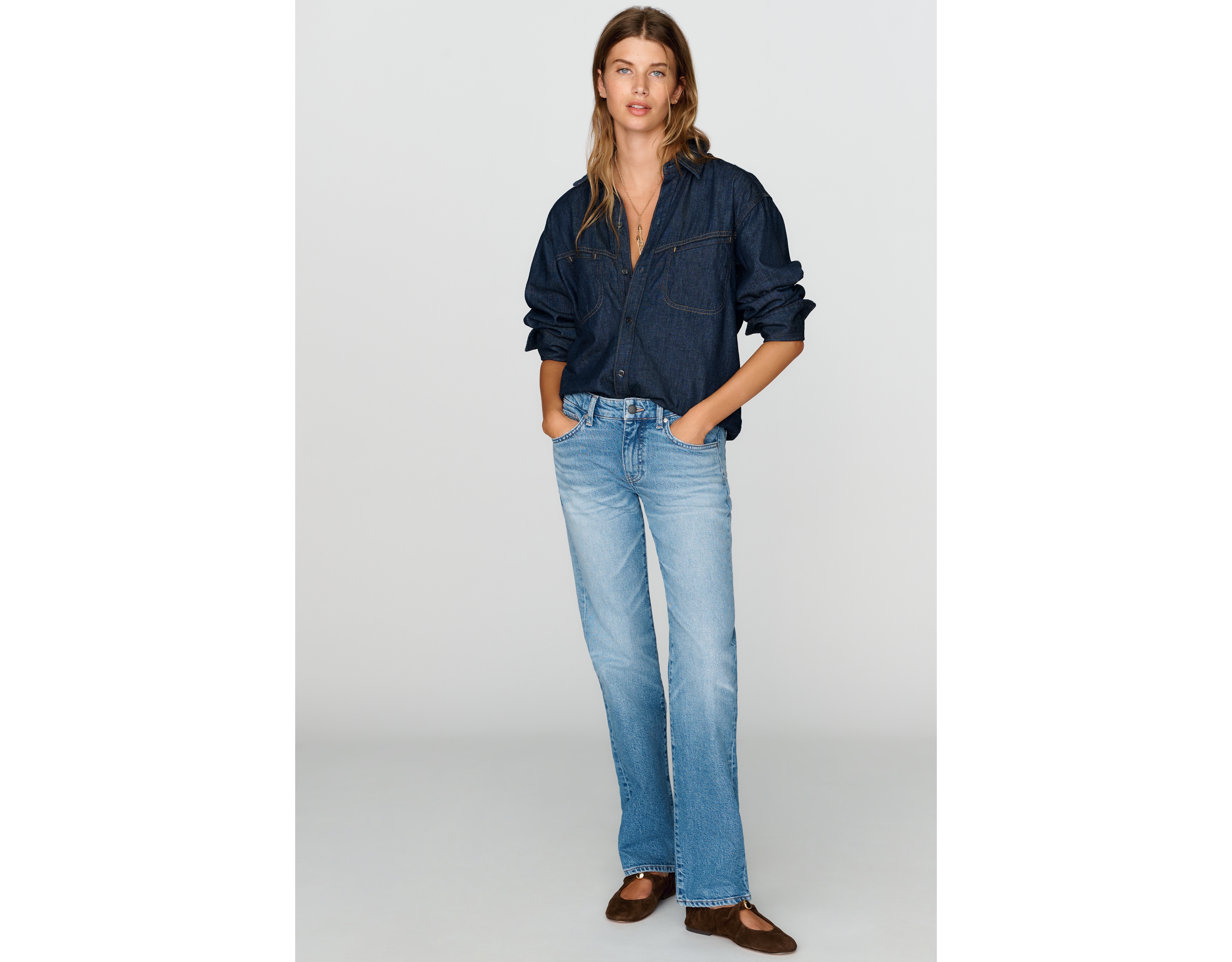 AG Jeans Sandra Low-Rise Straight-Leg
