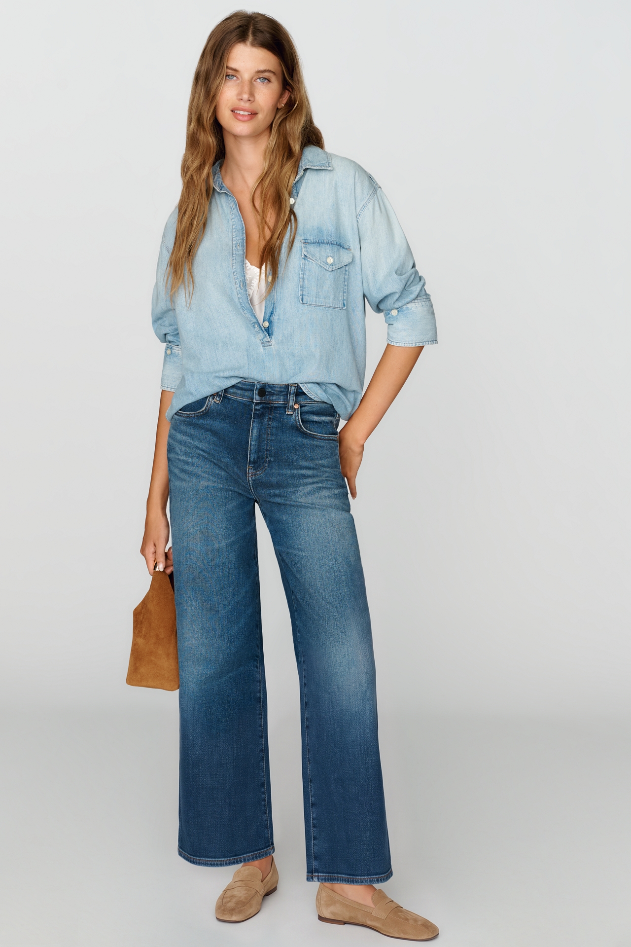AG Saige Mid-Rise Wide-Leg Jeans