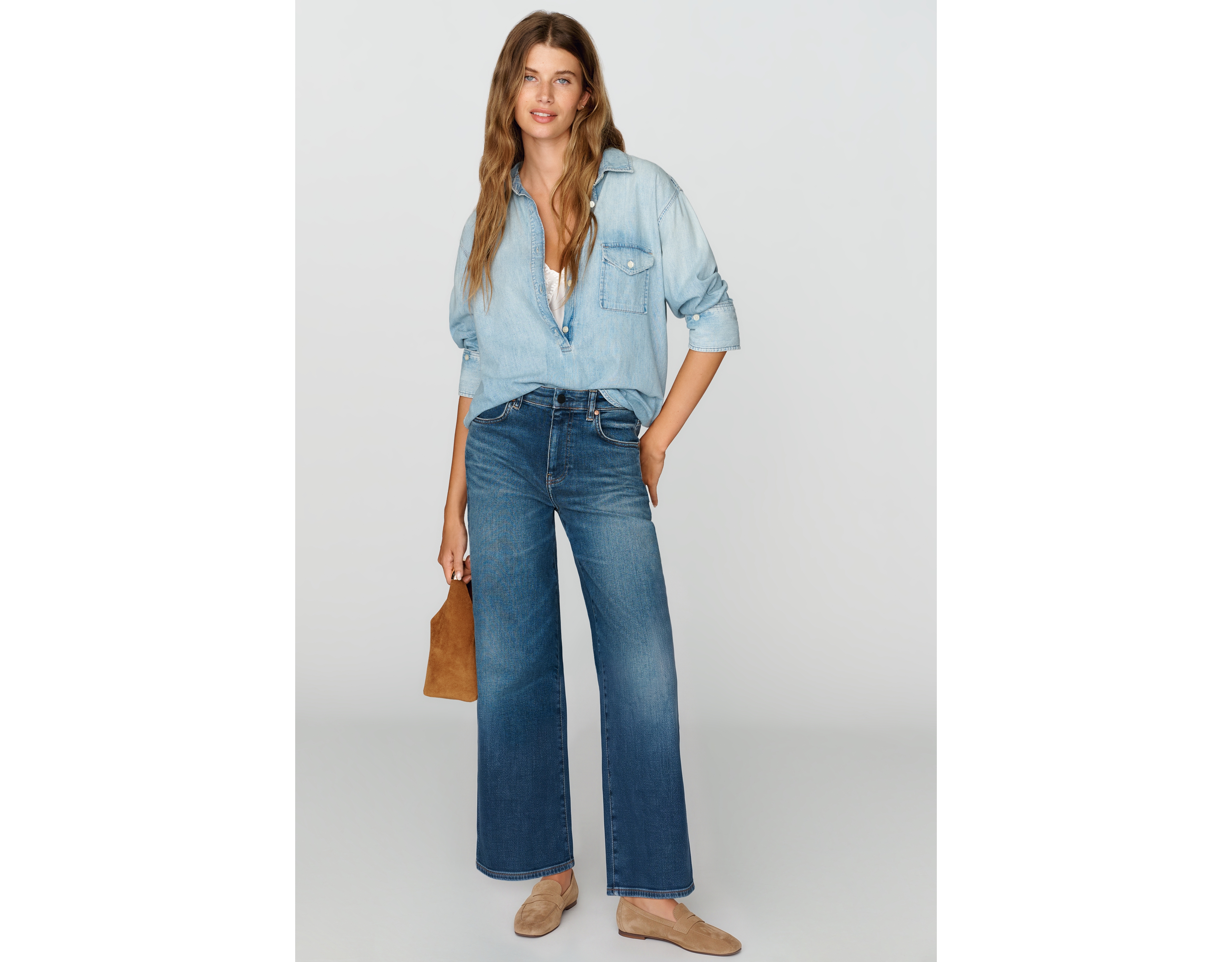 AG Saige Mid-Rise Wide-Leg Jeans