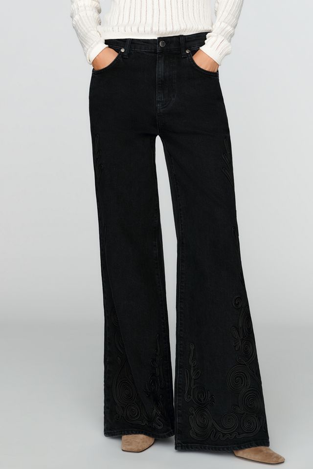 AG Jeans Saige Mid-Rise Wide-Leg Jeans #1
