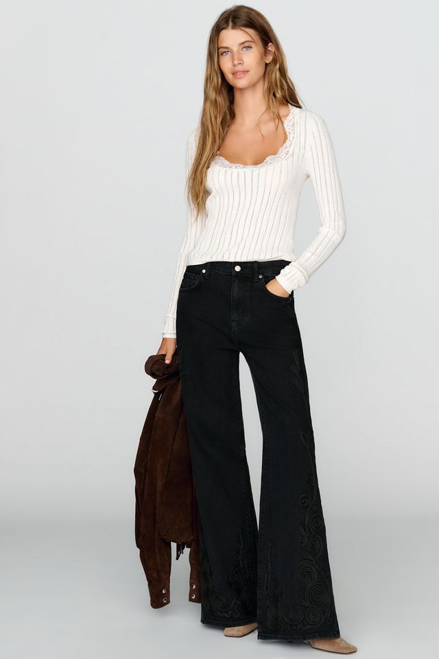 AG Jeans Saige Mid-Rise Wide-Leg Jeans #4