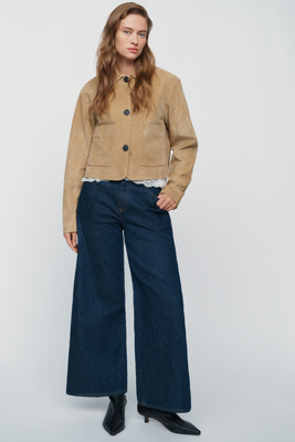 AG Jeans Petite Saige Mid Rise Wide Leg Jeans by Anthropologie