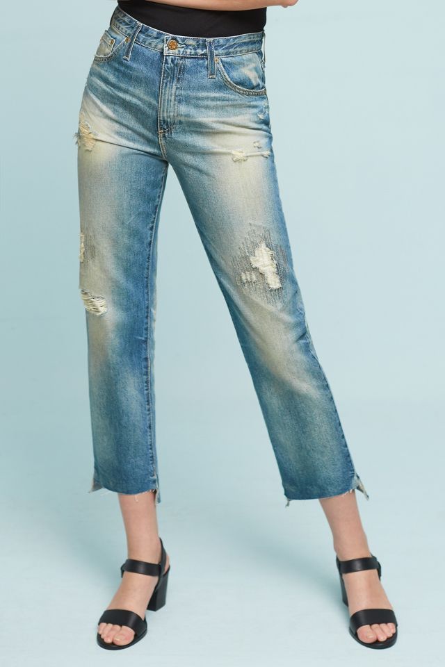 AG The Phoebe Ultra High Rise Straight Cropped Jeans