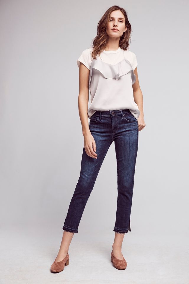 AG The Stevie Mid Rise Skinny Cropped Jeans