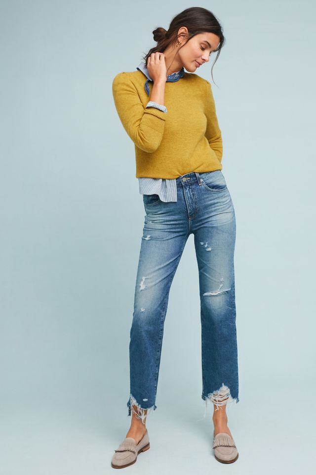 AG The Rhett High Rise Cropped Straight Jeans Anthropologie