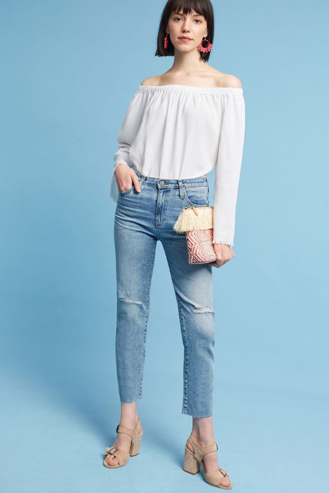 AG The Isabelle High-Rise Straight Cropped Jeans | Anthropologie