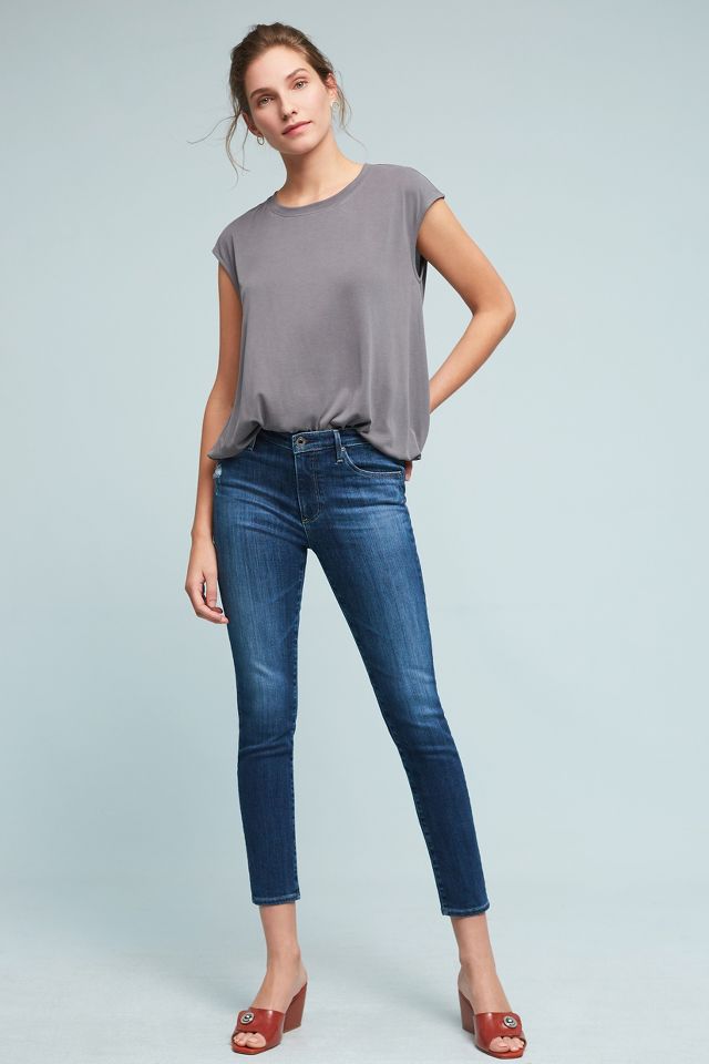 AG The Stevie Mid-Rise Skinny Cropped Jeans | Anthropologie