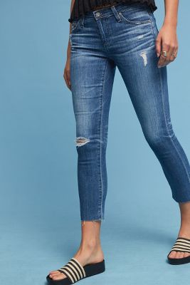 AG The Stilt Low-Rise Cigarette Cropped Jeans | Anthropologie