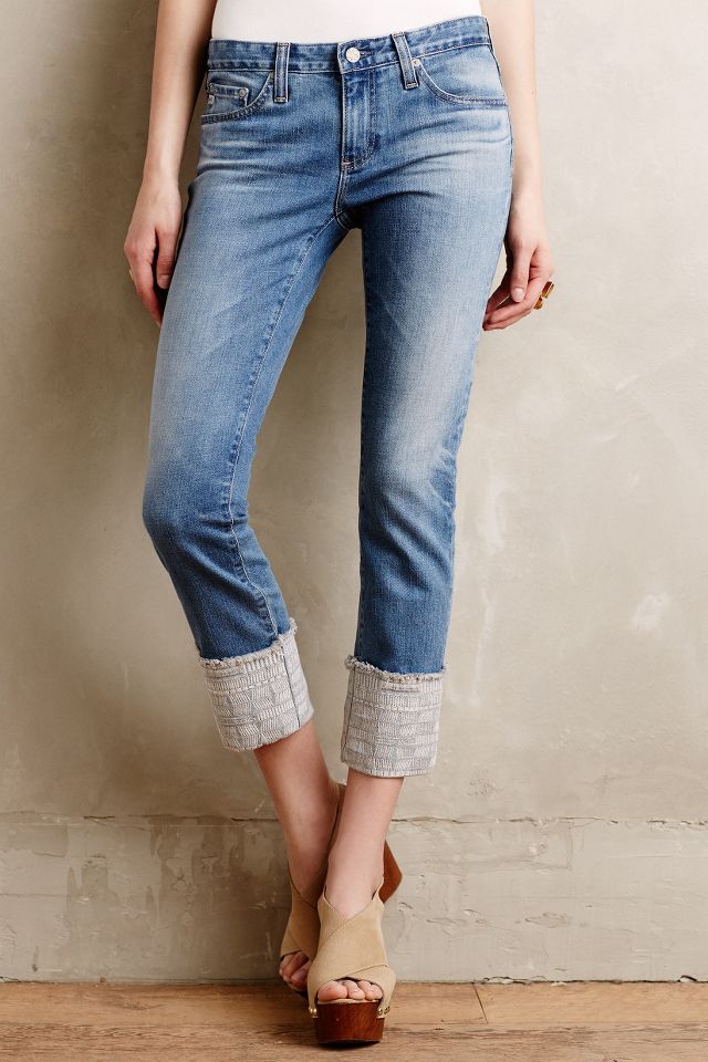 Embroidered hot sale cuff jeans