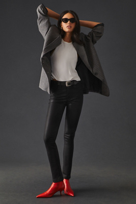 Joe's Jeans The Charlie High-rise Coated Ankle Skinny Jeans In Black