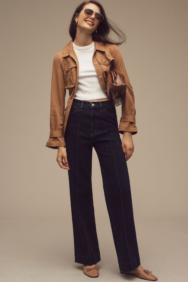 Joe's Jeans Mia Pintuck High-Rise Wide-Leg Jeans | Anthropologie