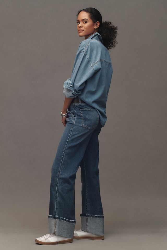 Joe's Jeans Trixie Cuffed Trouser High-Rise Wide-Leg Jeans