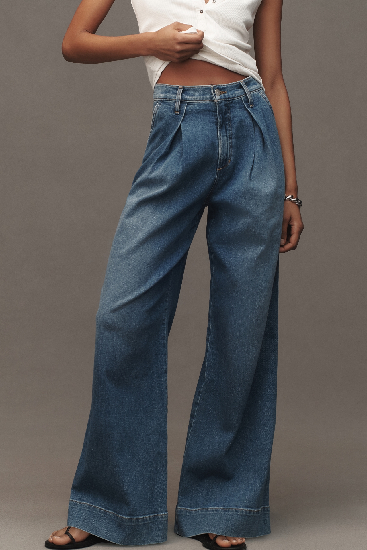 Joe's Jeans Pleated Trouser High-Rise Wide-Leg