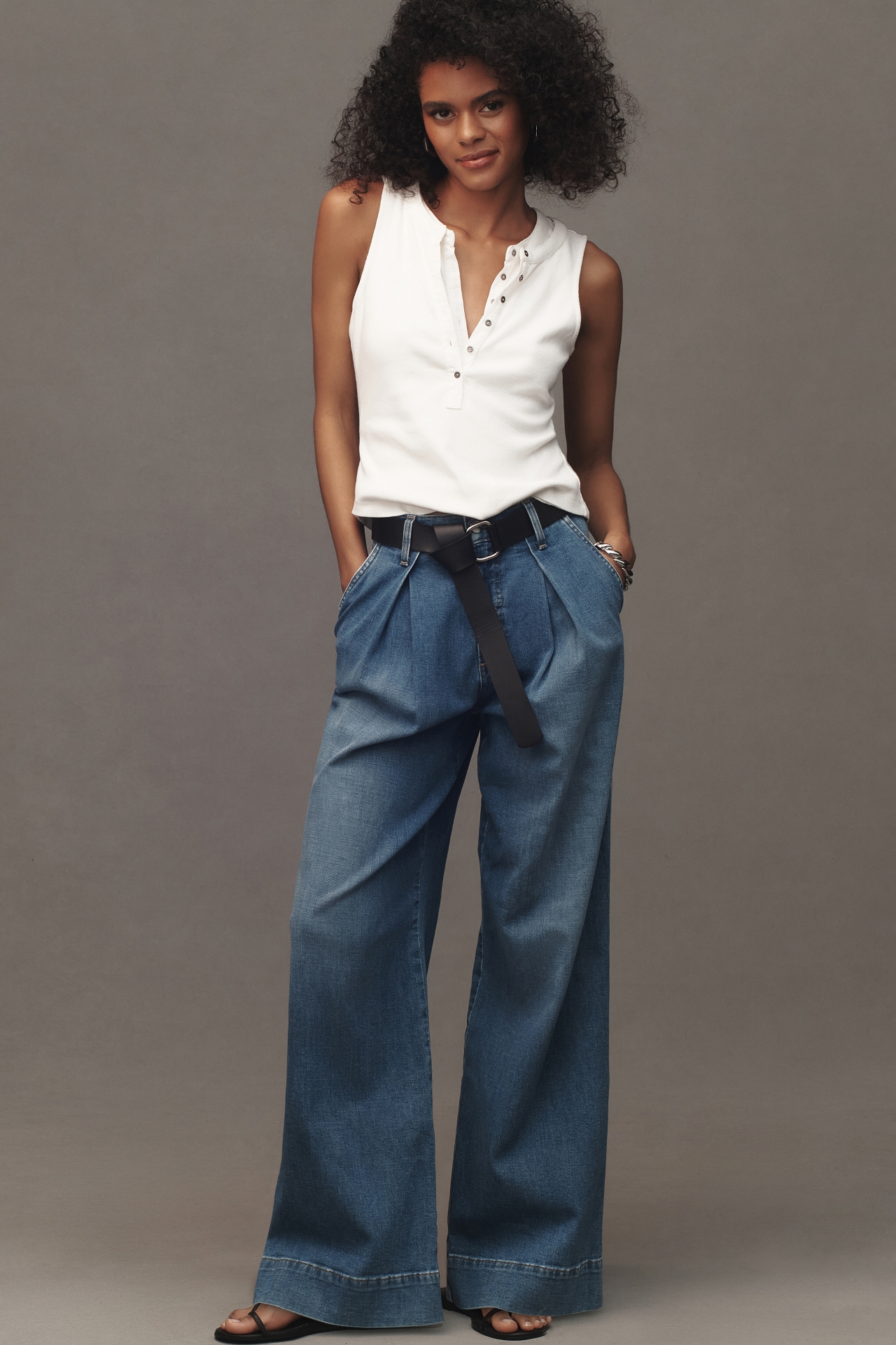 Joe's Jeans Pleated Trouser High-Rise Wide-Leg