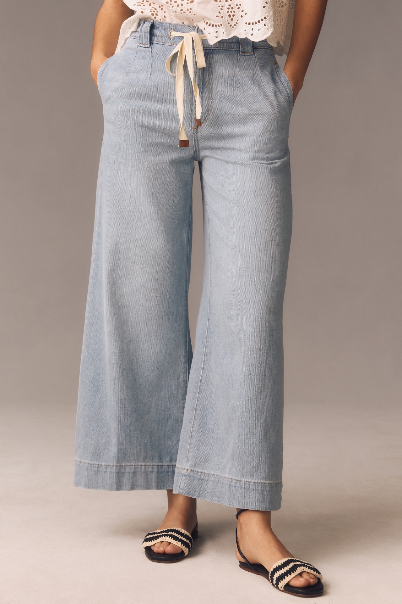 Joe's Jeans The Addison Tie-Waist High-Rise Wide-Leg