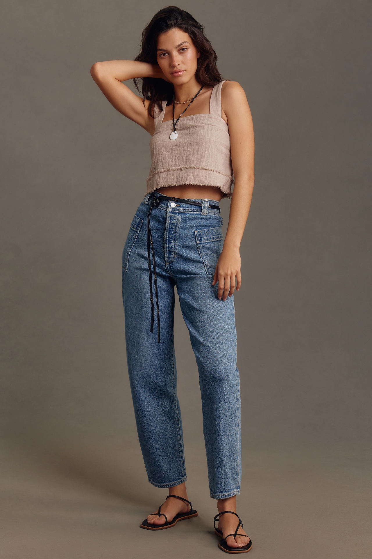 Joe's Jeans Pheobe Patch Pocket High-Rise Tapered