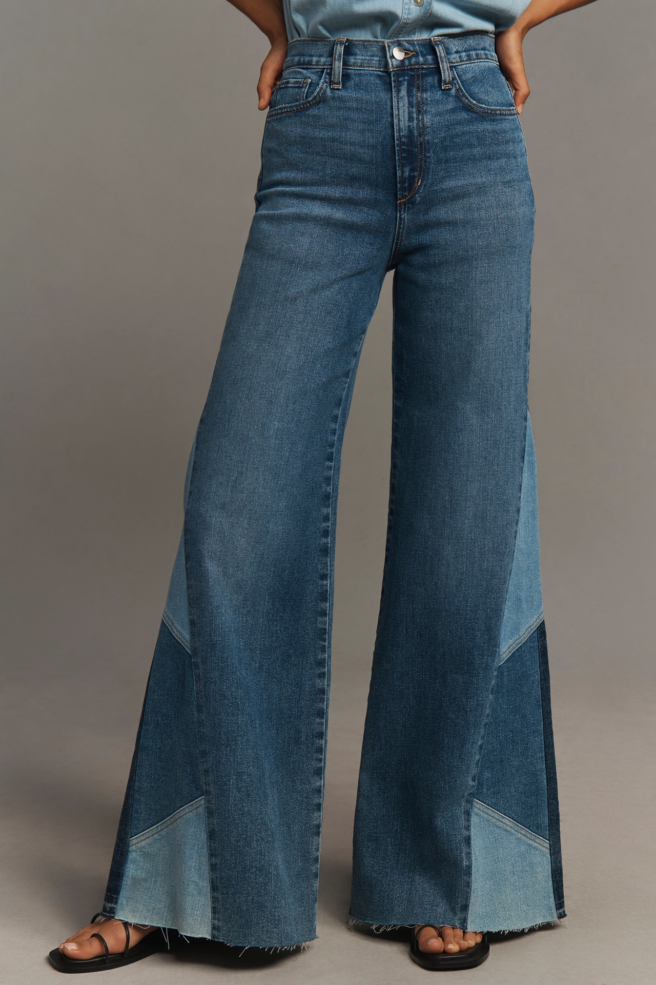 Joes Jeans Bailey Pieced High-Rise Wide-Leg