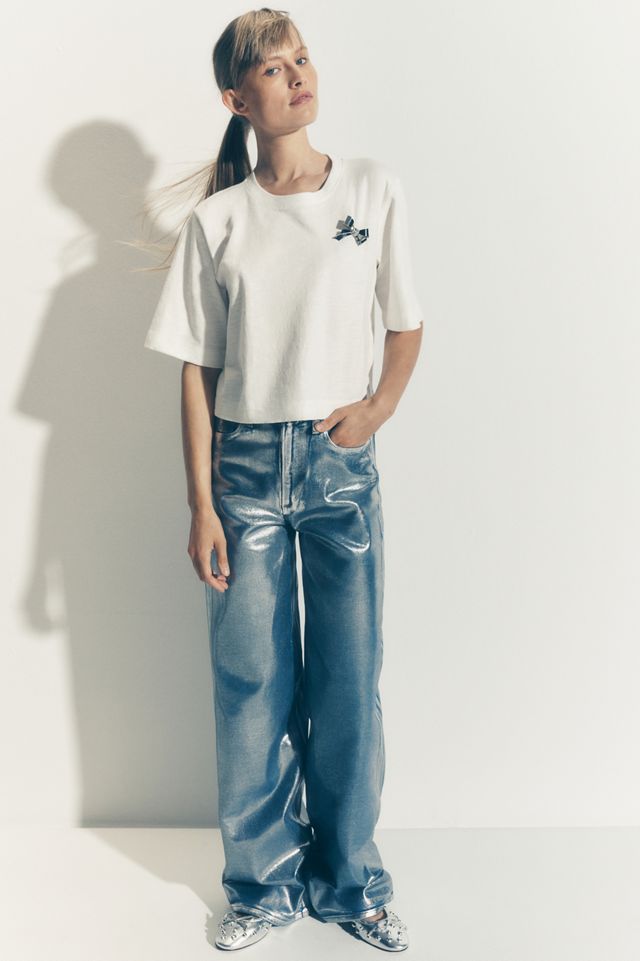 Joe's Jeans Mia Foil High-Rise Wide-Leg Jeans #2