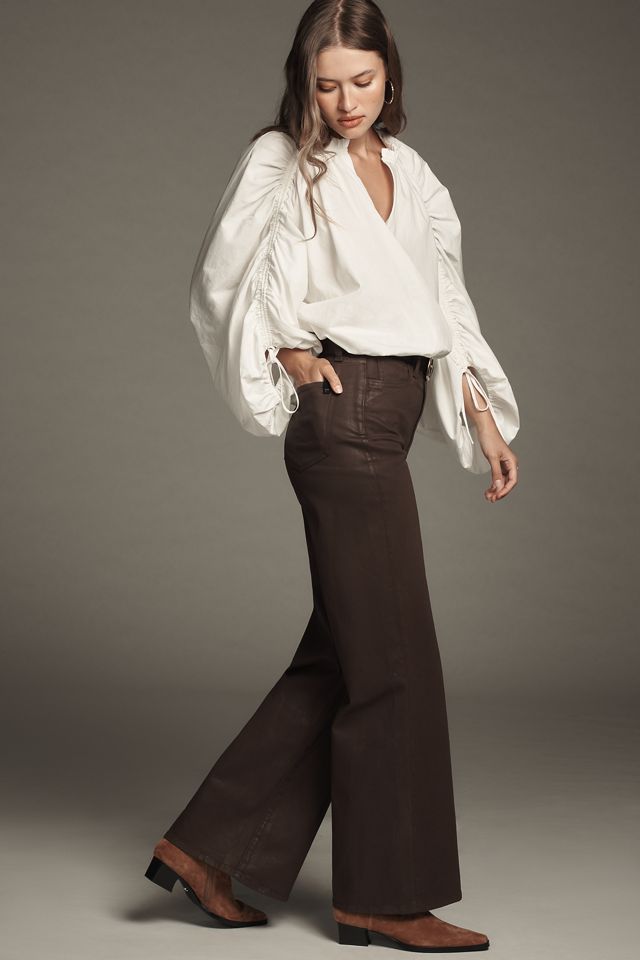 Joe's Jeans Petite Mia Coated High-Rise Wide-Leg Jeans #4